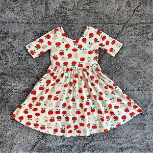 Hanna Andersson Girls Skater Dress | size 8 | Adorable Apple Print 🍎